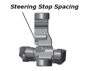 Steering stop spacing